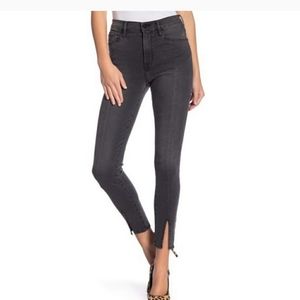 Frame Denim High-Rise Ankle Skinny Jeans in Charcoal